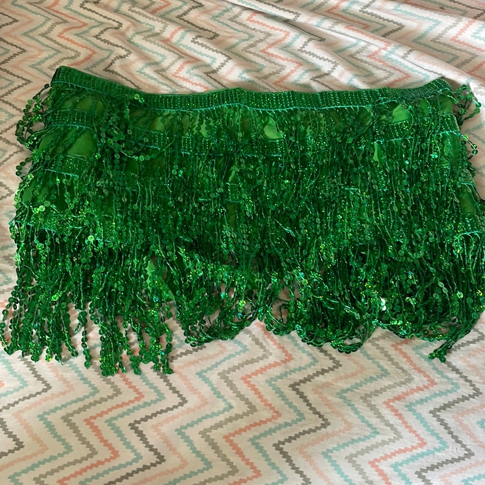 amazon trendy green sparkle sequin skirt
